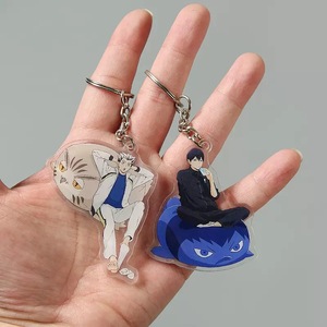 Cartoon Plastic Keychain with Holographic Glitter Epoxy Process Customization for Anime Pet Characters