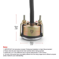 Pengukur Suhu Air Berkualitas Tinggi Baru dengan Lampu Kuning Sensor NPT 1/2 Alarm Manual 12V/24V untuk Truk Berat Bangka OE 323010K010