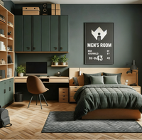Solution de chambre tout-en-un gain de place : Ensemble lit et poste de travail modulaire sur mesure pour l'aménagement intérieur des petits appartements