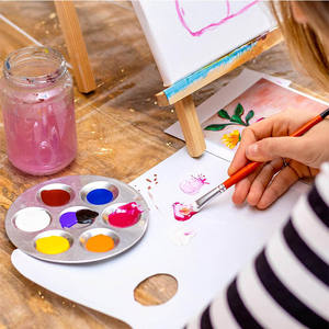 <span class=keywords><strong>Palette</strong></span> d'<span class=keywords><strong>artiste</strong></span> FOSKA en métal à 6 compartiments pour mélanger les couleurs, stocker la peinture, superposer les couleurs, séparer les petits objets et nettoyer les pinceaux - Product Image 6