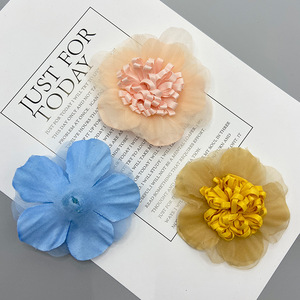 Accesorios para el cabello hechos a mano con flores de tela para bodas, despedidas de soltera, cumpleaños, uso diario, decoración informal. - Product Image 4