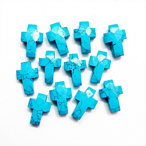 Cruz de Turquesa Azul AAA de 15 mm, Piedra Preciosa Tallada a Mano, Piedra Azul Suelta para Joyería, Precio al por Mayor, Suministros a Granel - Product Image 1
