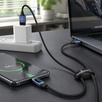 Kabel Pengisian Cepat Toocki 66W USB Type-C dengan Pelapis Nilon, Transfer Data Kecepatan Tinggi 6A untuk Ponsel, Tablet, Kamera, Komputer