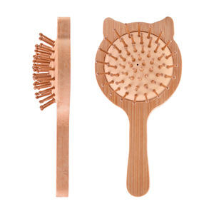 Logotipo personalizado Almofada & Paddle Detangling Natural Cerdas Cabelo Scalp Massager Escova Natural Bambu Massagem Pente De Cabelo De Madeira Escova - Product Image 2