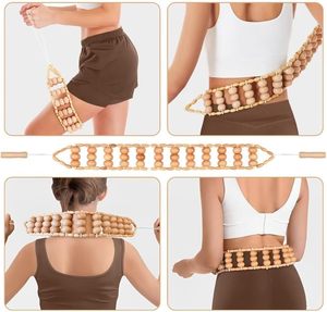 Ensemble de madérothérapie CZFIT, ensemble de massage anti-cellulite, rouleau en bois de hêtre, outil de drainage lymphatique, masseur modèle Y012 15,3 pouces - Product Image 5