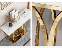 Table de console d'angle de couloir en marbre de luxe moderne Table de console de salon décorative