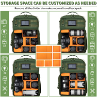 Tas Kamera DSLR SLR Mirrorless Tahan Air Bahan Kanvas, Tas Fotografi, Ransel Kamera Taktis Outdoor