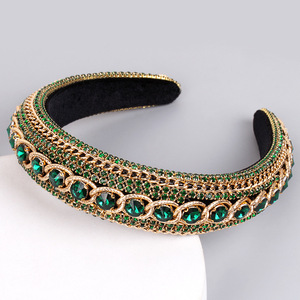 Diademas para mujer Hua Liyu, accesorios para el cabello con cadena de cristal incrustada de diamantes, tocado de estilo barroco HH0174 - Product Image 4