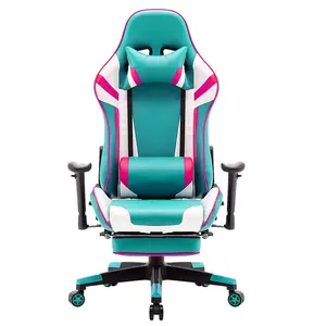 ANJI Factory 2024 gaming stuhl high back black green leather gamer chairs massage racing computer gaming chair