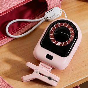 พัดลมพกพาแบบหนีบพร้อมจอแสดงผลดิจิตอล ชาร์จผ่าน USB 5V 2W ควบคุมด้วยปุ่ม สำหรับใช้บนโต๊ะหรือพกพาเดินทาง - Product Image 1