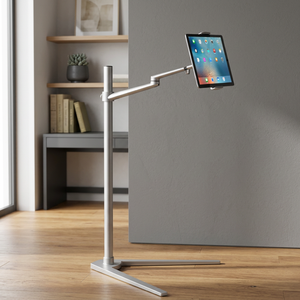 UPERGO Metal Foldable Portable Height Adjustable Triangle Tablet Pc Laptop Display Holder Floor <b>Stands</b> for Bed and Sofa - Product Image 3