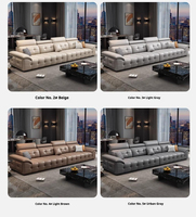 Canapé sectionnel Dareko Design en cuir véritable, style moderne, minimaliste, grande unité pour salon, avec rembourrage en mousse