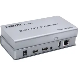 200M HDMI KVM IPエクステンダーは、PS5TVラップトップ用のIRおよびローカルループアウトHDMIトランスミッターレシーバーを備えたKVMイーサネットをサポートします