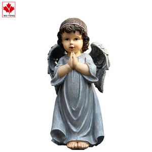 Statuetta in Resina Fatta a Mano di Angelo Bambina che Preghia, Ornamento da Giardino per Decorazione Casa - Product Image 4