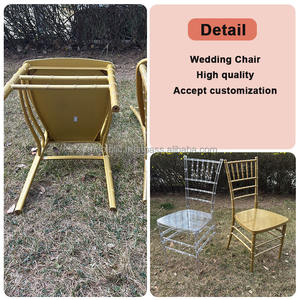 Chaise de mariage empilable en bambou doré, lisse et assemblable, pour événements en extérieur et en intérieur, vente en gros, mobilier pour réceptions de mariage - Product Image 2