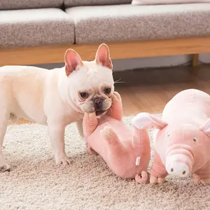 Schweinform-Puppe Hund Haustier Zucker zu kauen Bissbeständig Stresslindernd Schlafspielzeug Haustier Plüsch-Spielzeug Hund Entlüftungs-Dekompressionspuppe