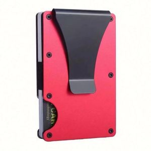 OEM ODM Custom <b>RFID</b> <b>Blocking</b> Passport Credit Card Holder PU Leather Minimalist Metal <b>Wallet</b> No Closure Multi-Function Laser - Product Image 3