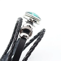 Bracelet en cuir tressé noir avec perles, drapeau national, ajustable, bijoux africains, souvenirs