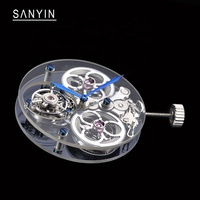 Maßgefertigte Automatische Mechanische Kaliber-Komplikationen mit Transparenter Hauptplatte, Saphirglas und Tourbillon-Uhrwerk von Herstellern