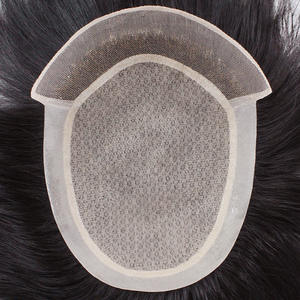 Perruque pour homme Xuchang <span class=keywords><strong>MY</strong></span>-253, extension capillaire à aiguille, service complet, ligne frontale pré-éclaircie, dentelle à boucle, tricotée à la main, entièrement faite - Product Image 6