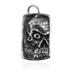 Collier pendentif crâne en acier inoxydable, bijoux effrayants, style punk pour hommes - Product Image 6