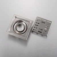 JOYHOO Drain de sol au Design moderne Anti-odeur Drain de salle de bains Drain de sol carré en acier inoxydable