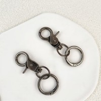 KC1089 Mousqueton pivotant en métal avec double anneaux à ressort, fournitures de quincaillerie pour porte-clés et breloques de sac DIY