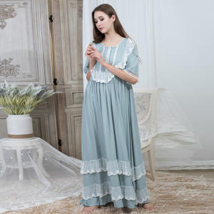 Pigiama e camicia <span class=keywords><strong>da</strong></span> <span class=keywords><strong>notte</strong></span> retrò Plus-size <span class=keywords><strong>da</strong></span> donna lungo stile palazzo con finiture in pizzo - Product Image 2