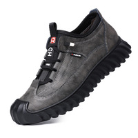 Chaussures de sport pour hommes, grises, basses, à semelle souple, décontractées, pour la marche, design plateforme, confortables pour l'extérieur