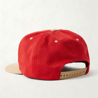 Topi Snapback Unisex Bordir Logo Custom Terlaris Berkualitas Tinggi 5 Panel Kapas dan Suede Brim Baseball Cap