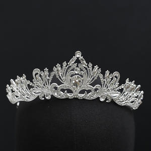 Accessoires de cheveux de mariée demi-rond en strass, bandeau en cristal perlé, <span class=keywords><strong>couronne</strong></span> d'anniversaire - Product Image 3