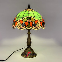 Lampe de table LED de 12 pouces de style rétro européen, en verre teinté, soudée à la main, fabrication chinoise, vente en gros, personnalisable