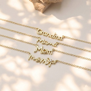 Collar de Joyería Personalizado a la Moda para el Día de la Madre, Collar con Colgante de la Serie Mamá/Abuela en Cobre Chapado en Oro, Popular - Product Image 2