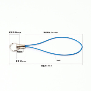 Cordón para Teléfono de Poliéster de 60 mm con Doble Bucle de Aluminio Plateado para Accesorios de Teléfono Móvil - Product Image 1