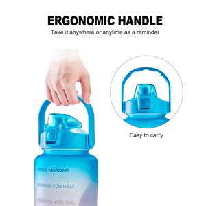 Bouteille d'eau en plastique de motivation avec dégradé de couleurs, 64 oz, avec marqueur de temps, fabriquée au Vietnam - Product Image 6