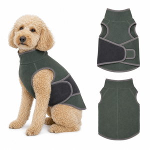 Reversible High Collar Fleece Wrap Vest dog outfitspet <b>clothes</b> oem pet <b>clothes</b> Adjustable Warm Winter Dog Coat - Product Image 1
