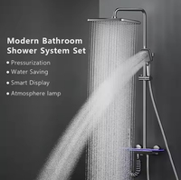 Robinet de Douche Pluie Mural Monocommande Gris Anthracite Poli, Design Moderne, Vanne Céramique, Multifonction