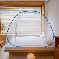 Moustiquaire de lit pliable portable avec fermeture éclair, design minimaliste moderne, 1,8 m et 1,5 m, pour usage domestique, idéale pour l'été