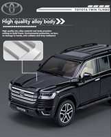 Coche de Metal a Escala 1:24, LAND CRUISER LC300, con Control Remoto, Sonido y Luces, Modelo de Coche de Metal con Retroceso