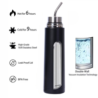 Bouteille d'eau multifonctionnelle 3-en-1 Beauchy sans BPA pour Yerba Maté, 500 ml, isotherme à double paroi avec filtre à thé et paille