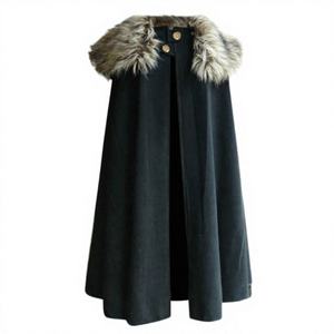 Mantello Invernale Medievale da Uomo con Collo Spesso, Cappa per Cosplay LARP Vichingo Cavaliere, Cappotto Gotico Retrò da Donna, Costume di Halloween - Product Image 3