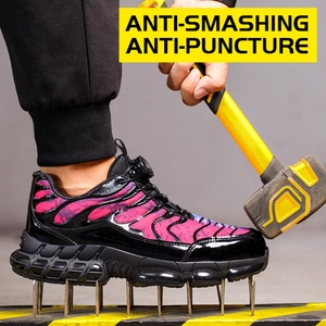 Microfiber Gevlogen Unisex Veiligheidsschoenen Met Tpu Zool Stalen Neus Anti-Smashing Draaiknop Werkschoenen Kevlarr Anti-Steek - Product Image 2