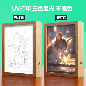 Lámpara de Escritorio con Diseño de Arte Estilo Anime Manga INS, Luz de Foto, Luz Nocturna Solar Navideña, Regalo, Nueva Iluminación con Ilusión 3D - Product Image 3
