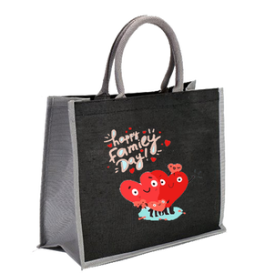 Sac de courses en jute avec logo, personnalisé, imprimé, recyclable, en tissu rose, blanc, bleu, style fourre-tout, surface soyeuse, personnalisable, en pièces - Product Image 2