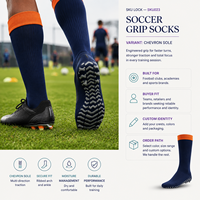 Chaussettes de football à semelle Chevron de marque privée pour les détaillants de football et les clubs, avec support d'approbation d'échantillons