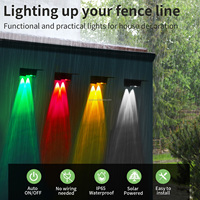 Lampe Solaire de Jardin LED RVB Étanche IP65, Poteau Lumineux Solaire d'Extérieur pour Marches, Clôture, Cour, Piscine, Escaliers, Patio et Murs Extérieurs