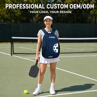 Sac à dos de pickleball en polyester avec logo personnalisé, compartiment pour raquettes et bretelles réglables pour les sports de terrain
