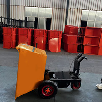 Chariot de chantier électrique robuste avec moteur 1000W, batterie 48V 20AH, pour le transport de boue, de sable et de briques
