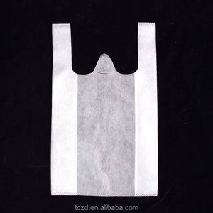 Foldable Thick Handle Non-Woven T-shirt <b>Bag</b> Sturdy Robust Brand Gear for Brand Promotion Company Nonwoven Vest <b>Bag</b> - Product Image 2