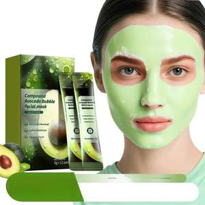 Masque facial moussant purifiant <span class=keywords><strong>automatique</strong></span> pour éliminer les points noirs et resserrer les pores pour hommes et femmes, masque facial à bulles à l'acide d'avocat composé - Product Image 1